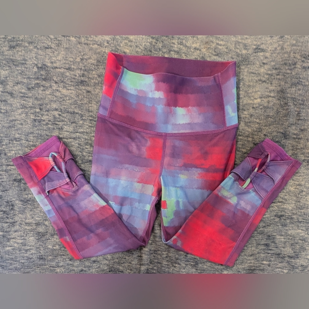 all in motion Kids Medium Purple and Pink Watercolor Leggings